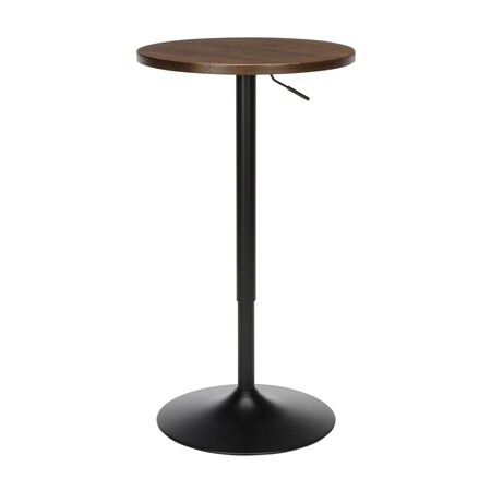 Ofm Adjustable Pub Table with Wood Top 161-T3342-BK-WNT